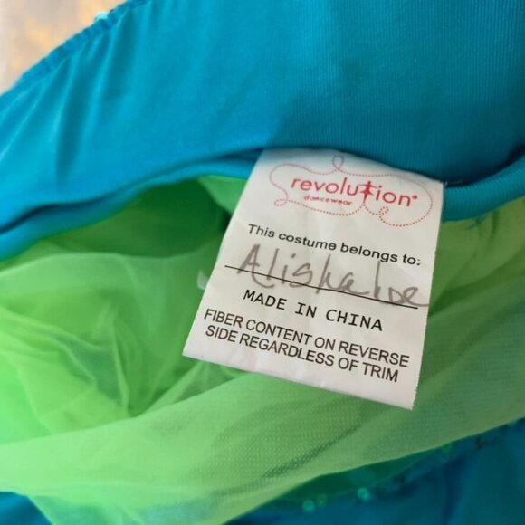 Revolution Dancewear Womens S Skirt Blue Tiered Poof Ruffle Tutu Sequin Costume - Picture 10 of 10